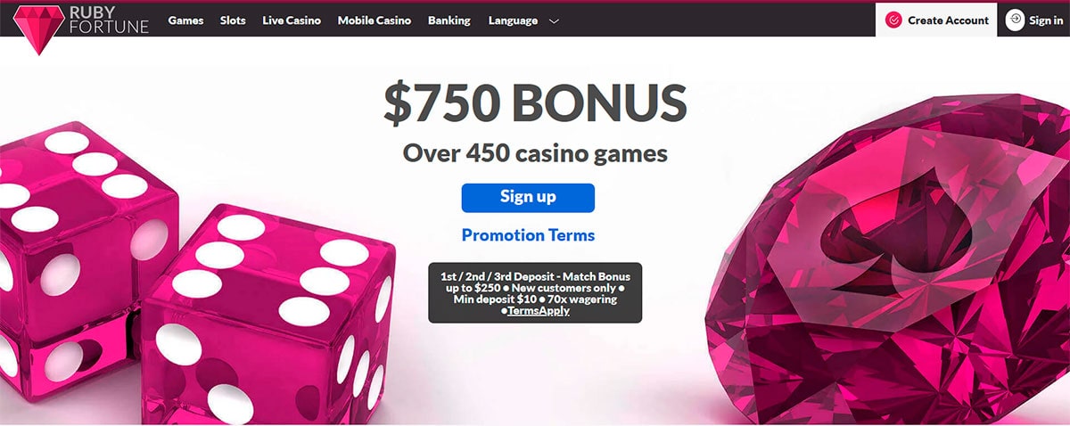 Онлайн бакара Ruby Fortune Casino