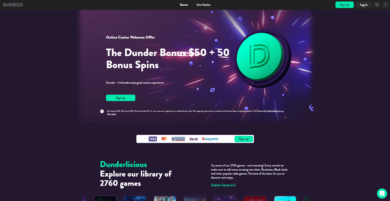 Bonus kasynowy Dunder