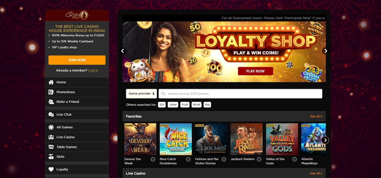 Live Casino House Loyalitetsprogram